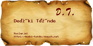 Deáki Tünde névjegykártya