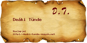 Deáki Tünde névjegykártya