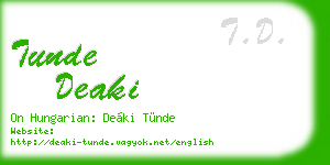 tunde deaki business card