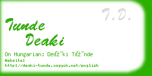 tunde deaki business card